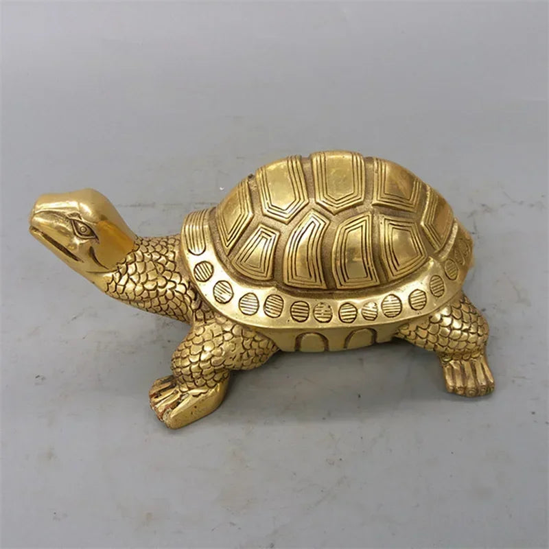 Pure Copper Tortoise Statue Longevity Mascot Animal Sculpture For Home Desk Decoration Ornaments Home Office Study Decorations