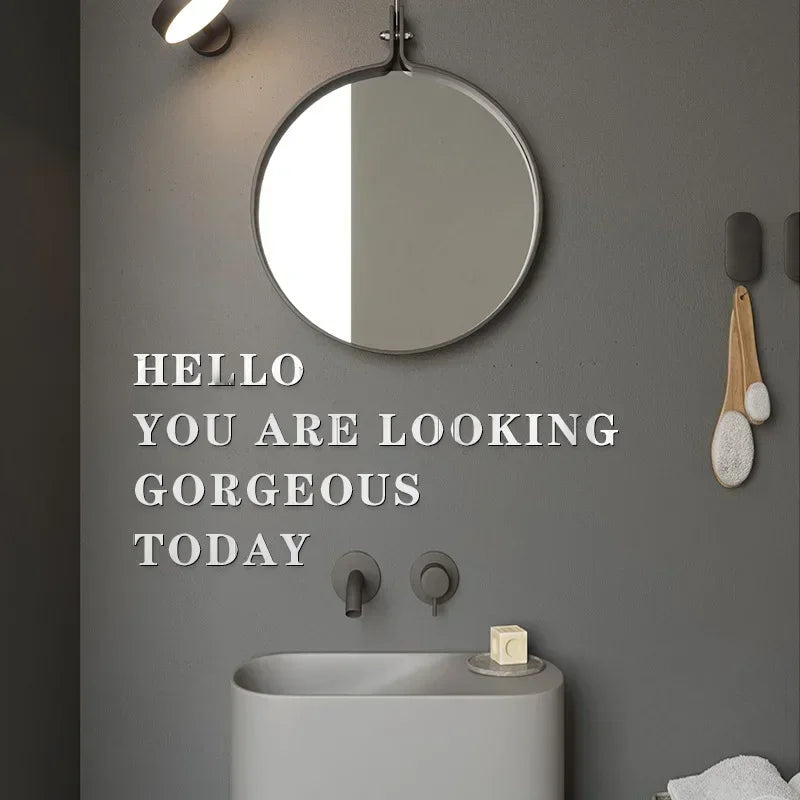 Acrylic Mirror Wall Decal 26 English Letters Personalized DIY Wallpaper Bedroom Bathroom Restaurant Decal Home Decoration