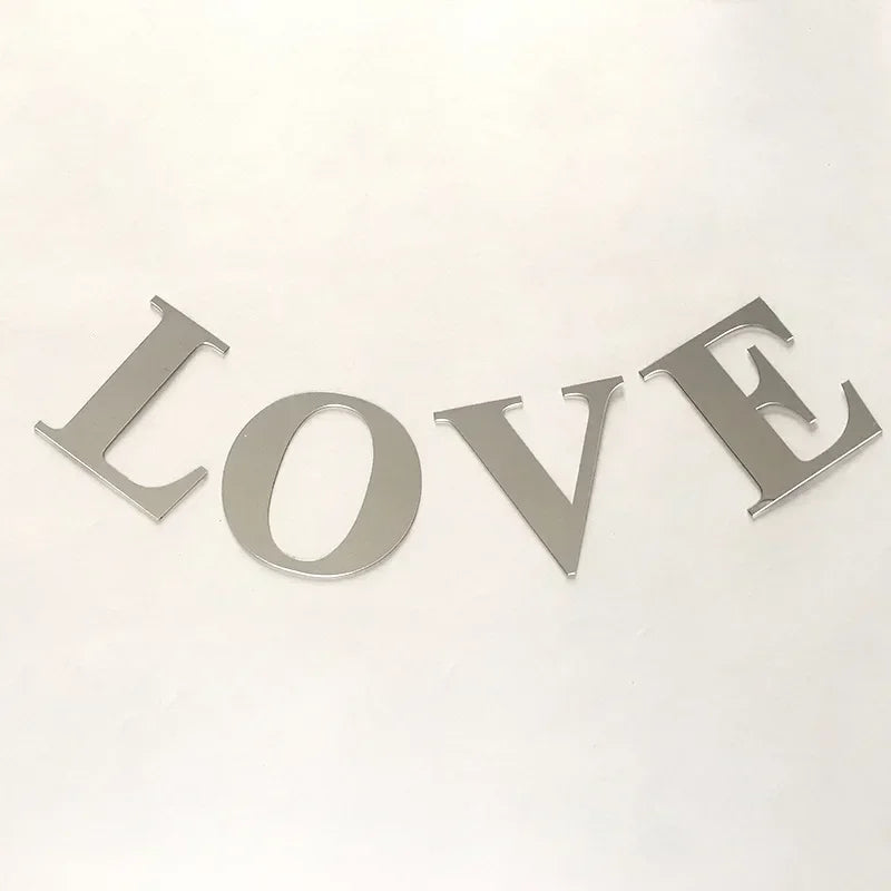 Acrylic Mirror Wall Decal 26 English Letters Personalized DIY Wallpaper Bedroom Bathroom Restaurant Decal Home Decoration