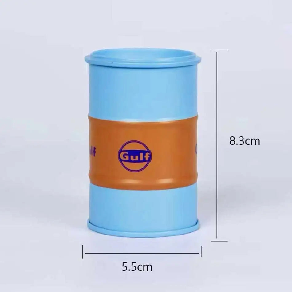 Iron Mini Oil Drum Model Chemistry Oil Drum Model Car Model Desktop Decoration Storage Box War Games Scene Model for Xmas Gifts