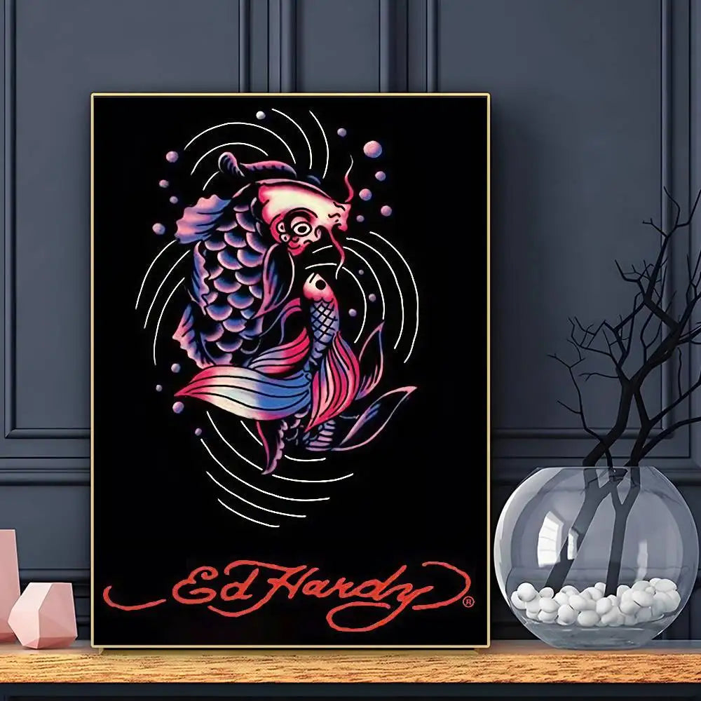 FASHION E-Ed H-har-dyS Poster Sticky Wall Art Printing Waterproof Home Living Bed Room Bar Aesthetic Decor
