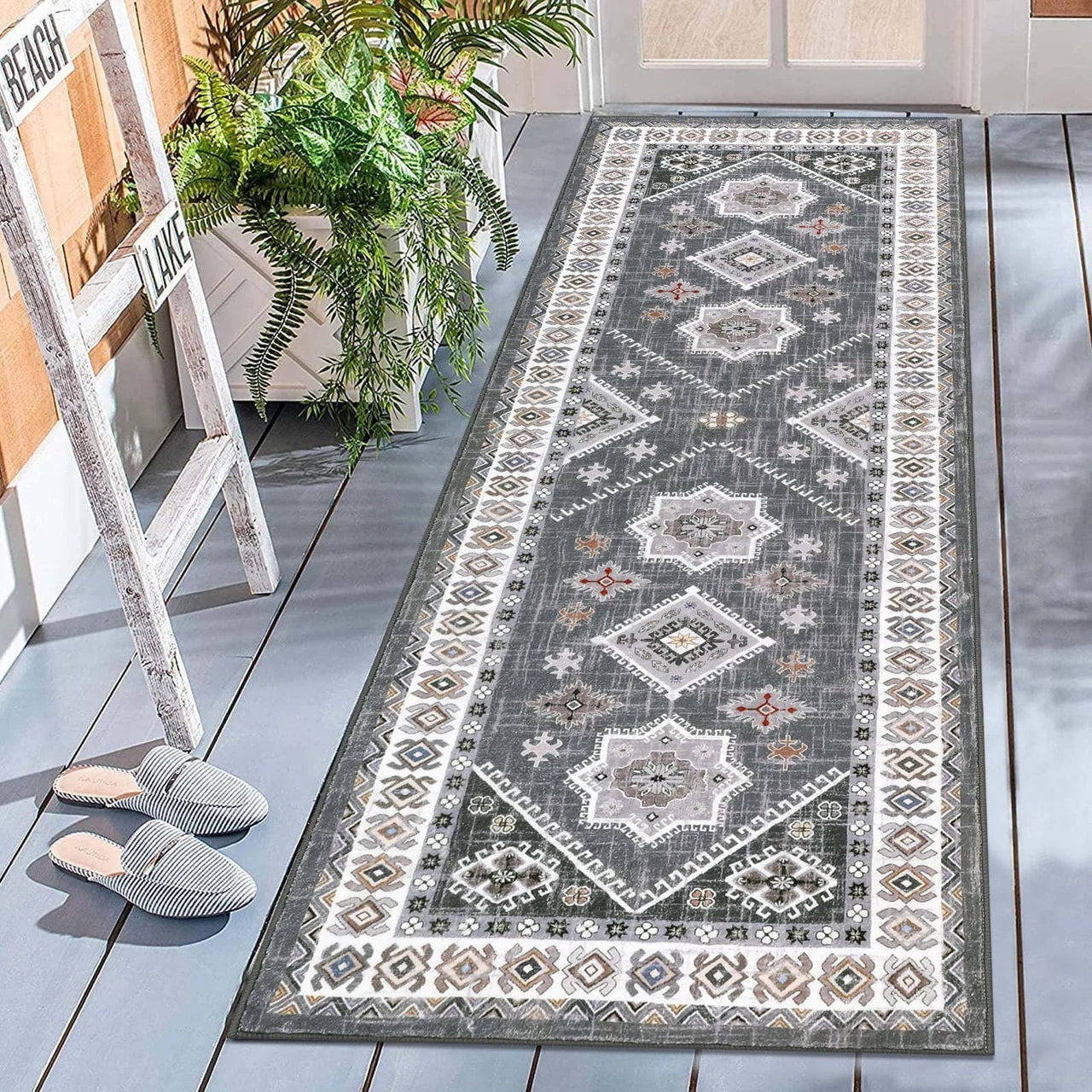 VIKAMA Bohemian Crystal Velvet Carpet Dirt Resistant And Easy To Care Hallway Full Carpeted Balcony Carpeted Home Decor