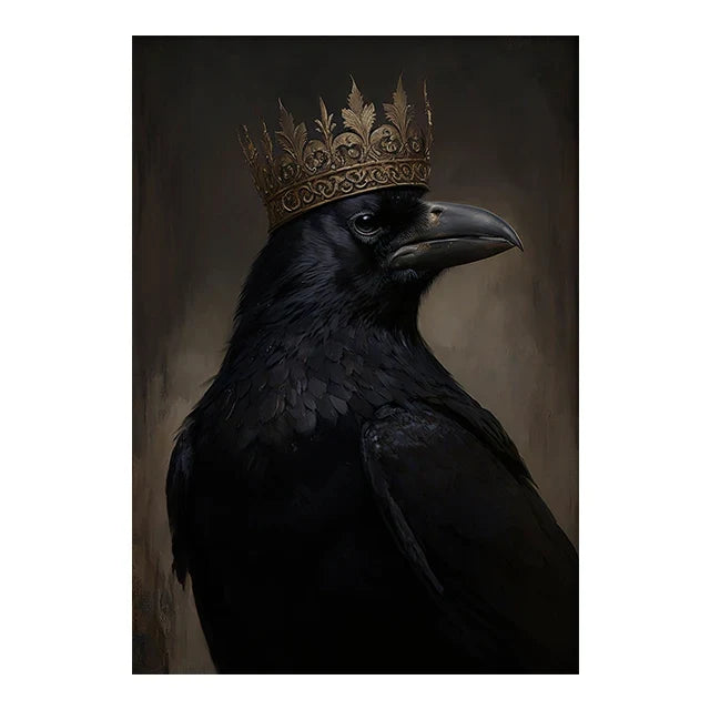 Retro Crow Witch Bat Skull Dark Academia Gothic Victorian Style Wall Art Canvas Painting Poster Print Halloween Gifts Room Decor