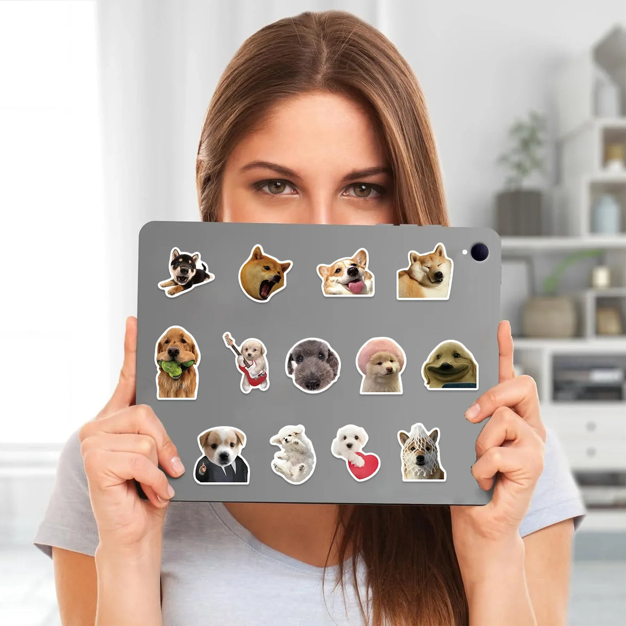 100/200Pcs Funny Kawaii Cat Stickers Animal Dog Laptop Scrapbook Decoration Decals Stationery Waterproof Graffiti Sticker Kids