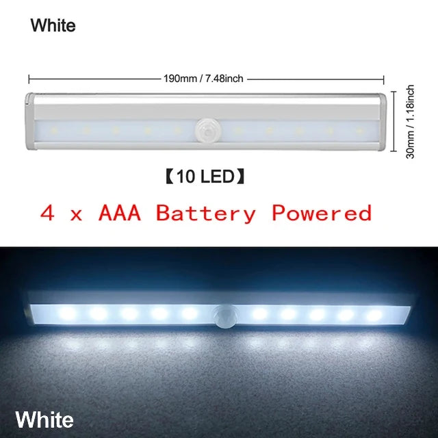 LED Under Cabinet Night Light Motion Sensor Closet Light Kitchen Bedroom Lighting Wall Lamp With Magnetic Strip USB Rechargeable