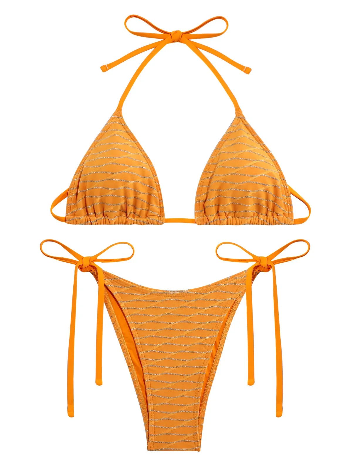 Miyouj Shiny Bikini Set Triangle Bikinis Bandage Swimsuit Women Two Piece Swimwear Summer Biquini New Beachwear
