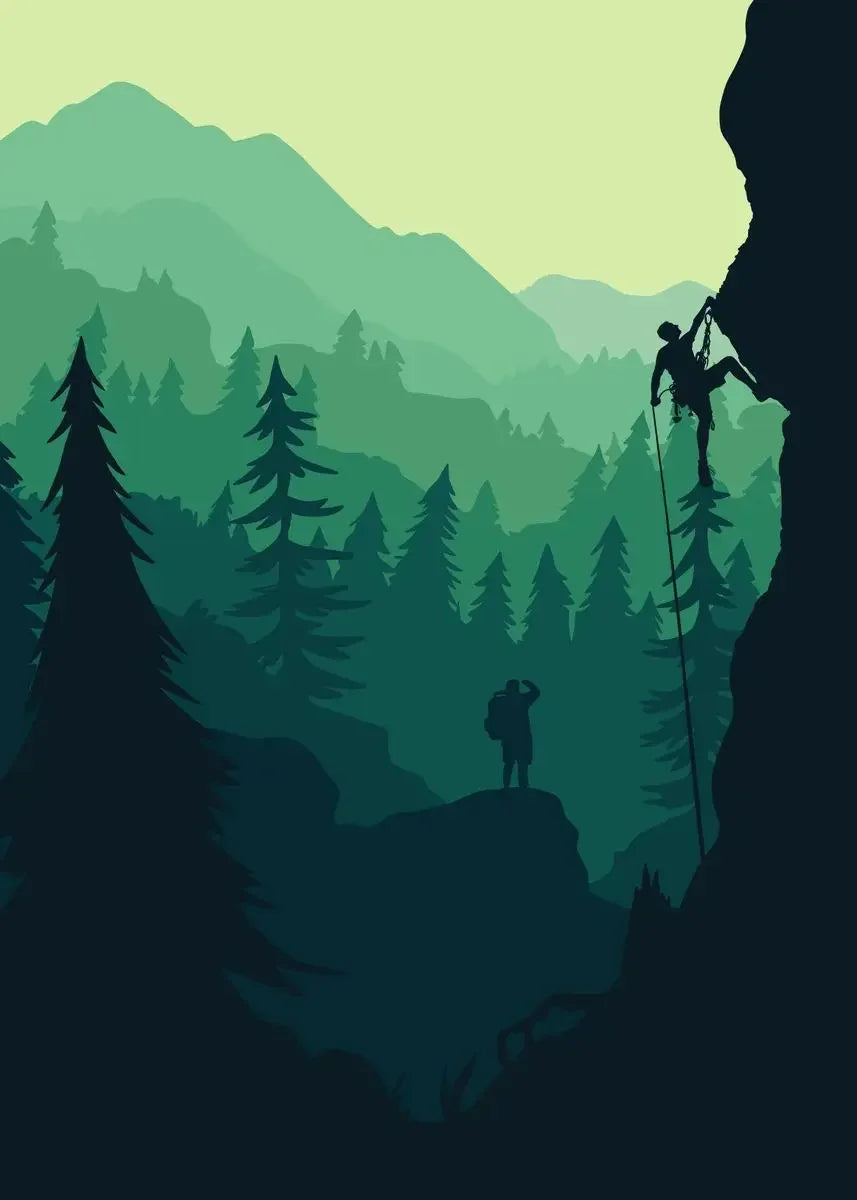 Abstract Rock Climbing Adventure Posters and Prints Canvas Painting Mountain Sun Wall Art Pictures for Living Room Home Decor