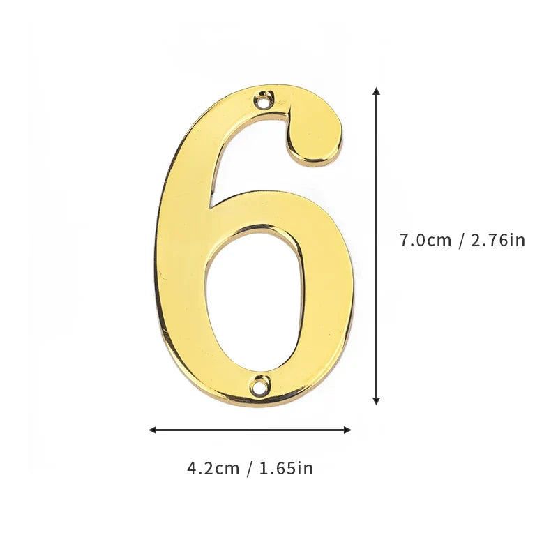 1Pcs 3Inch Metal House Numbers with M2 Screws Solid Zinc Alloy Mailbox Numbers 3D Address Numbers for Outside House Apartment