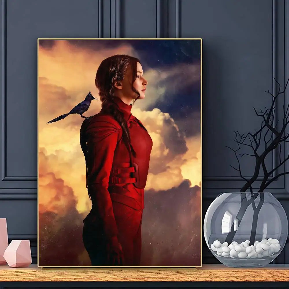 Classic Movie The Hunger Games Poster Sticky Wall Art Printing Waterproof Home Living Bed Room Bar Aesthetic Decor