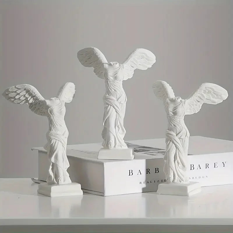 Greek Statue Resin Roman Louvre Winged Victory Goddess Figurine Angel Sculpture Home Decor Living Room Office Ornament