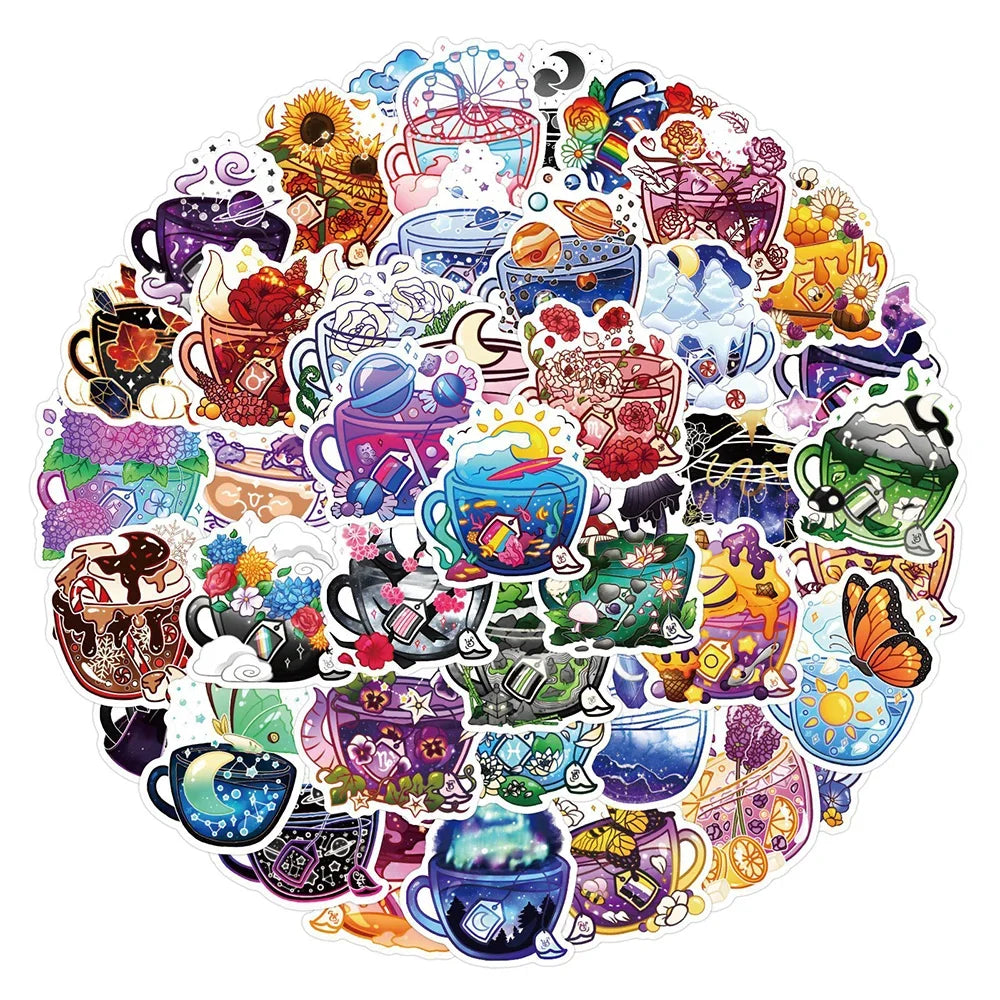 10/30/50pcs Cartoon Ins Cute Flower Graffiti Stickers Aesthetic Decals Kids Toy Scrapbook Diary Phone Laptop Waterproof Sticker