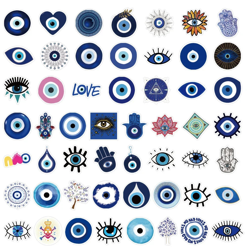 10/30/50pcs Gothic Turkish Evil Eye Graffiti Stickers Aesthetic Decals Skateboard Motorcycle Phone Car Cool Waterproof Sticker