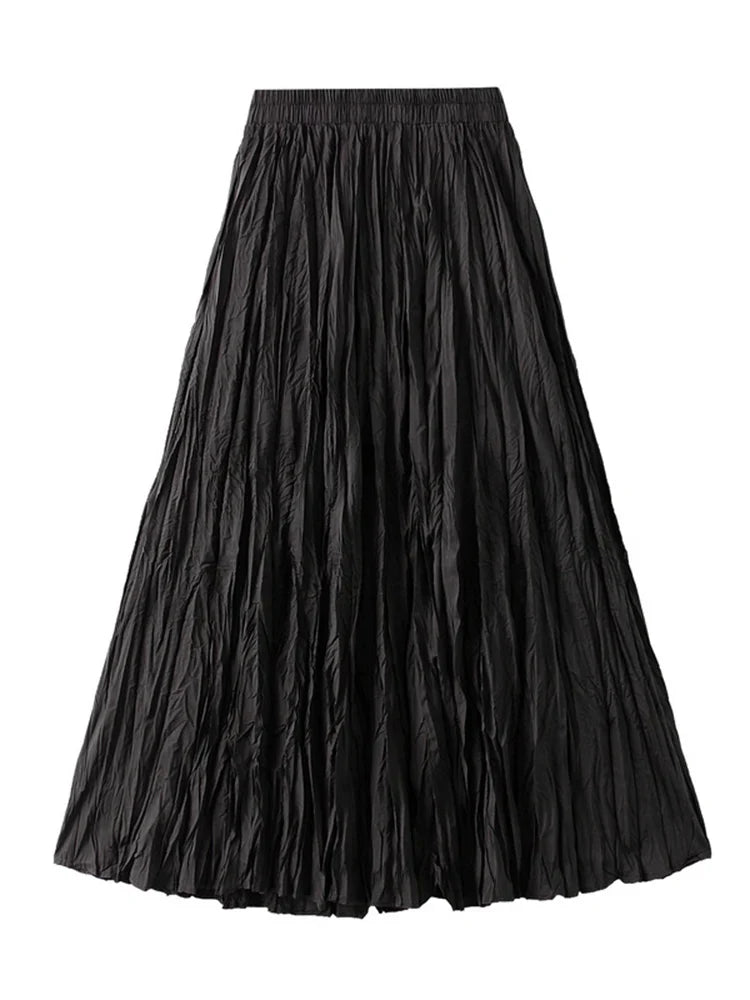 KarSaNy Long Pleated Skirts For Woman High Waist Large Hem White Skirt Summer Women's A Line Maxi Skirts For Women 2026 Long
