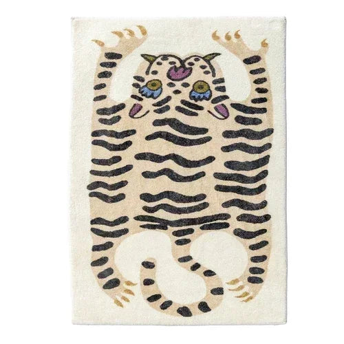 VIKAMA Cartoon Leopard Carpet For Cooling And Warmth, Home Decoration, Bedroom Plush Floor Mat, Living Room Rest Area Floor Mat