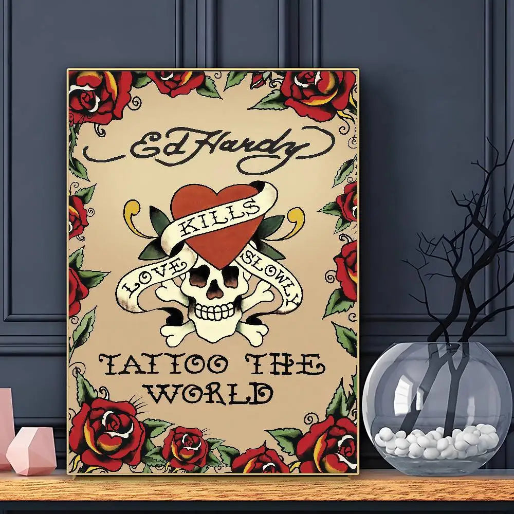 FASHION E-Ed H-har-dyS Poster Sticky Wall Art Printing Waterproof Home Living Bed Room Bar Aesthetic Decor