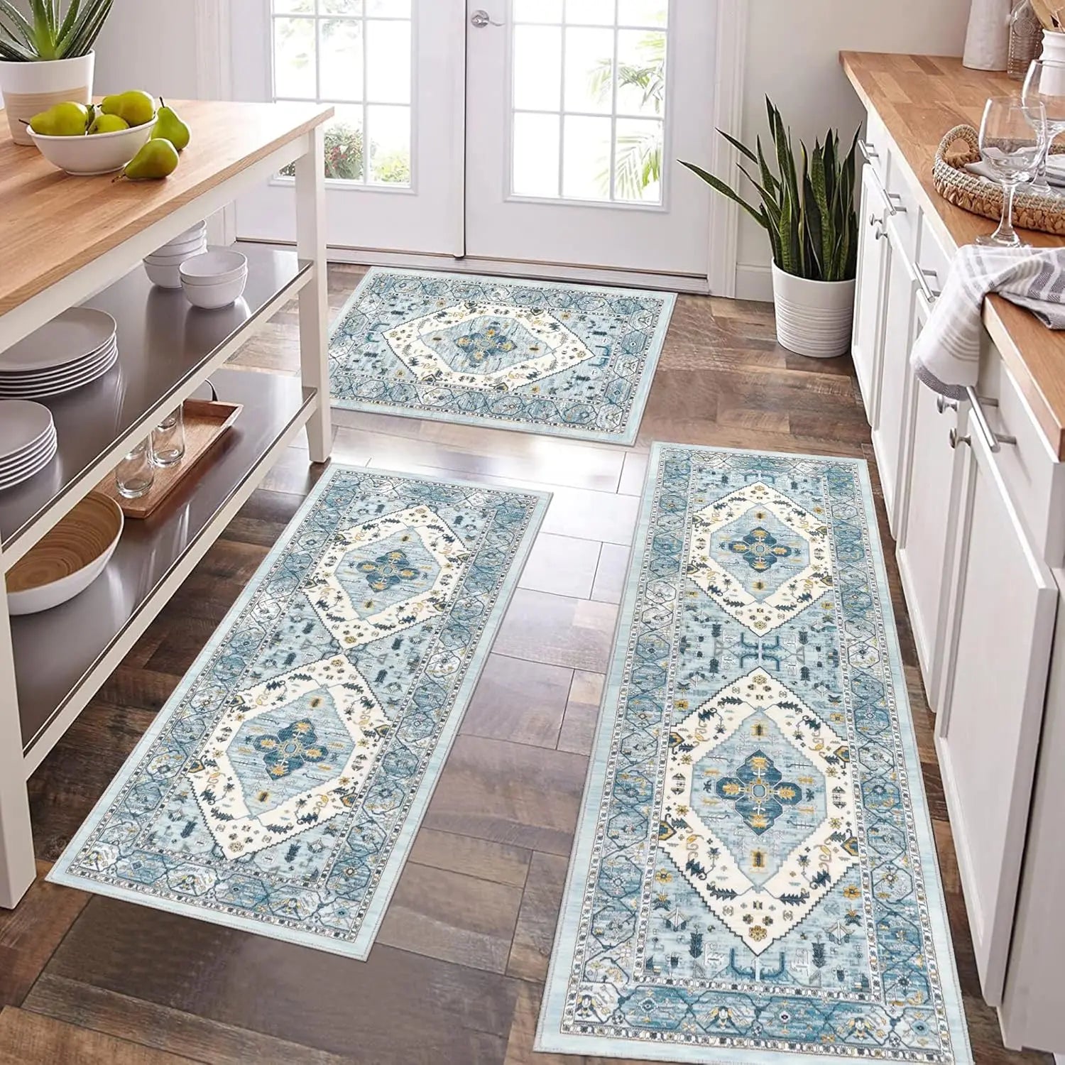 VIKAMA Bohemian Home Decor Carpet, Anti-Dirt And Anti-Slip Kitchen Long Strip Floor Mat, Corridor And Hallway Floor Mat