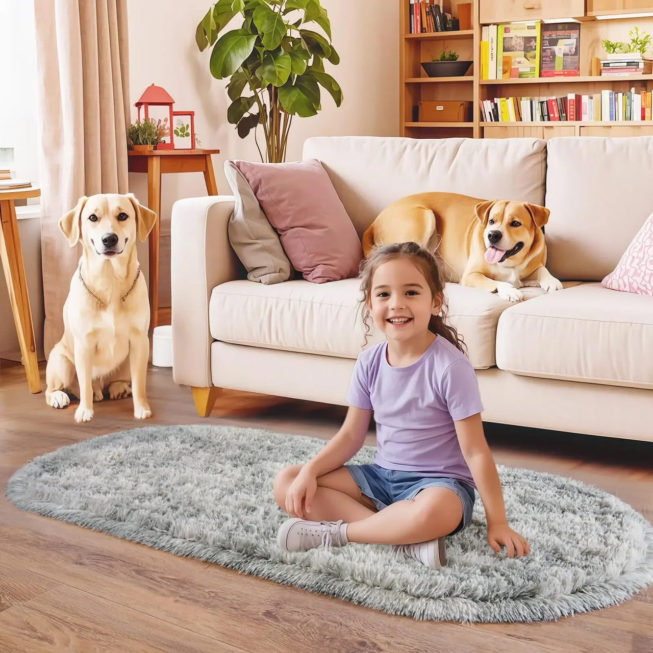 VIKAMA Simple And Soft Fleece Rug Soft And Plush Bedside Rug For Bedroom, Children's Room Floor Mat, Home Decoration