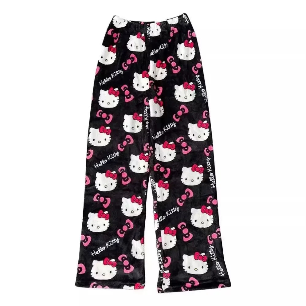 2026 New Hello Kitty Pajamas Pants Anime Women's Pajama Pants Cartoon Couple Home Sleepwear Trousers Leisure Home Clothing