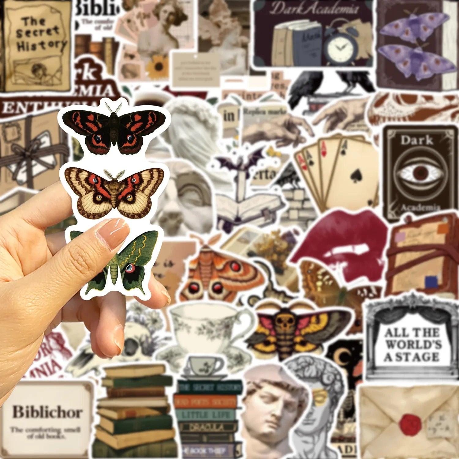 50PCS Cartoon Dark Aesthetics Graffiti Stickers Decorative Guitar Notebook Luggage DIY Waterproof Stickers