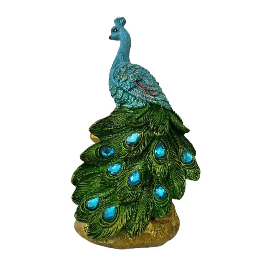 1 Piece of Artistic Peacock Resin Craft Sculpture Ornament, Feng Shui Home Decoration, Luxurious Decoration for Living Room, Foyer, and Wine Cabinet