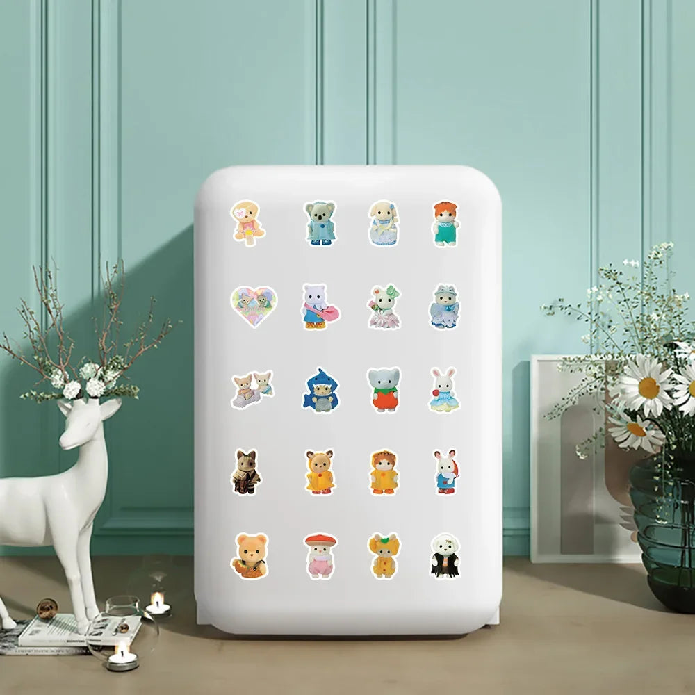 100/200pcs Calico Critters Stickers Laptop Scrapbook Decoration Graffiti Decals Skateboard Laptop Waterproof Sticker Toys Decor