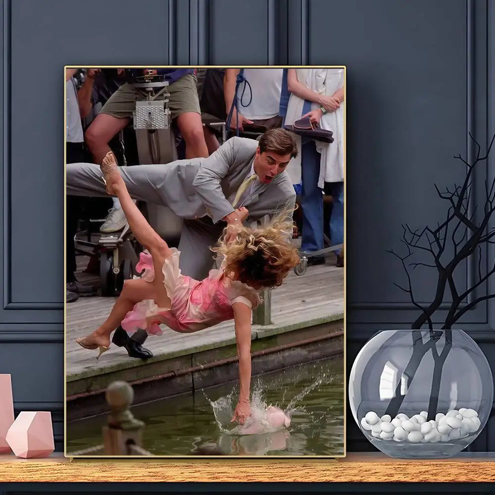 Sex And The City Carrie And Mr Big Photo Classic Poster Sticky Wall Art Printing Waterproof Home Living Bed Room Bar Aesthetic