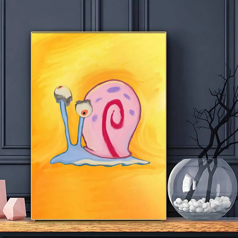 Monster Squid SquarePants Octopus Brother Poster Sticky Wall Art Printing Waterproof Home Living Bed Room Bar Aesthetic Decor