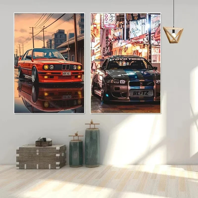 Modern Painting Cars E30 M3 Poster and Prints Canvas Wall Art Pictures for Home Decoration Living Room