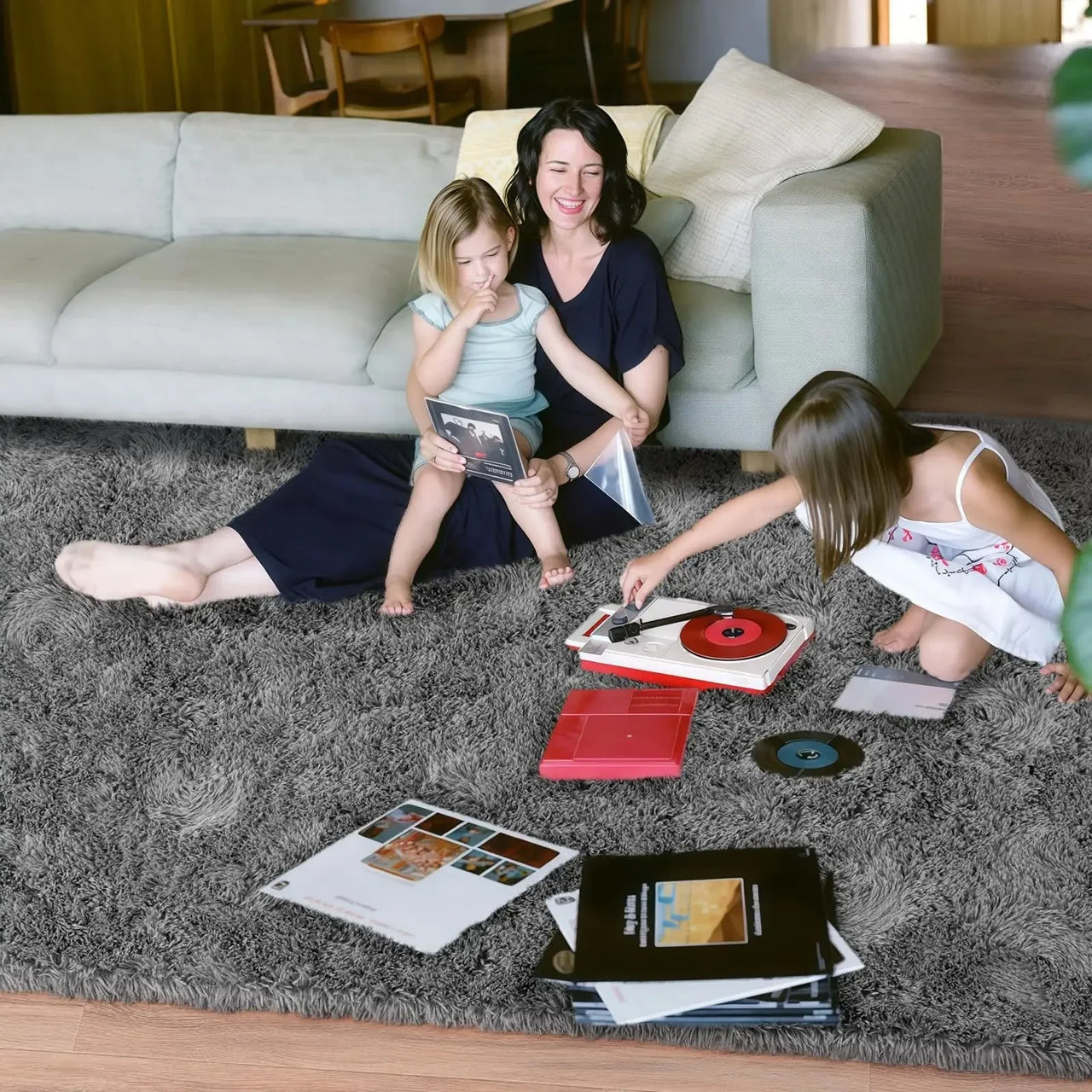 VIKAMA Minimalist Shaggy Living Room Rug, Soft and Fluffy Area Rug, Bedroom Dormitory Children's Room Carpet, Home Decor
