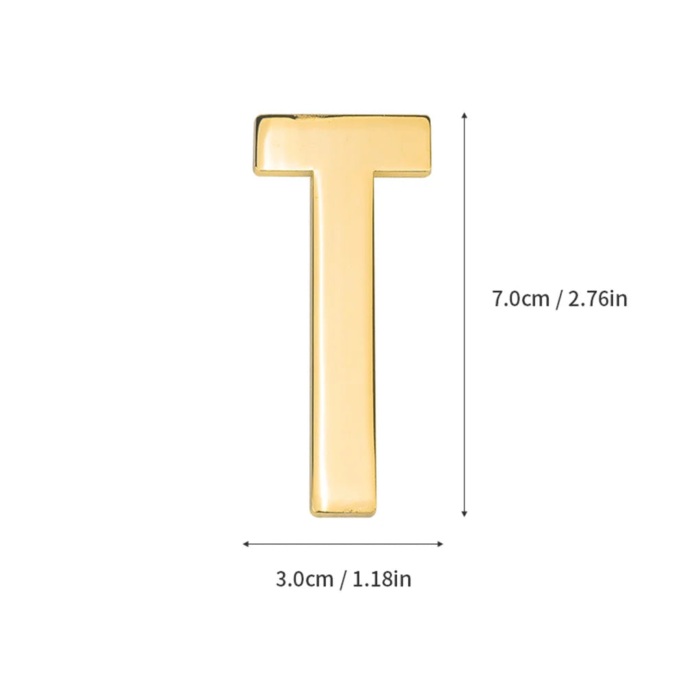 1Pcs Metal Self Adhesive House Number English Alphabet Letters for Apartment Room Door Plate Table Mailbox Number Stickers 7*3cm