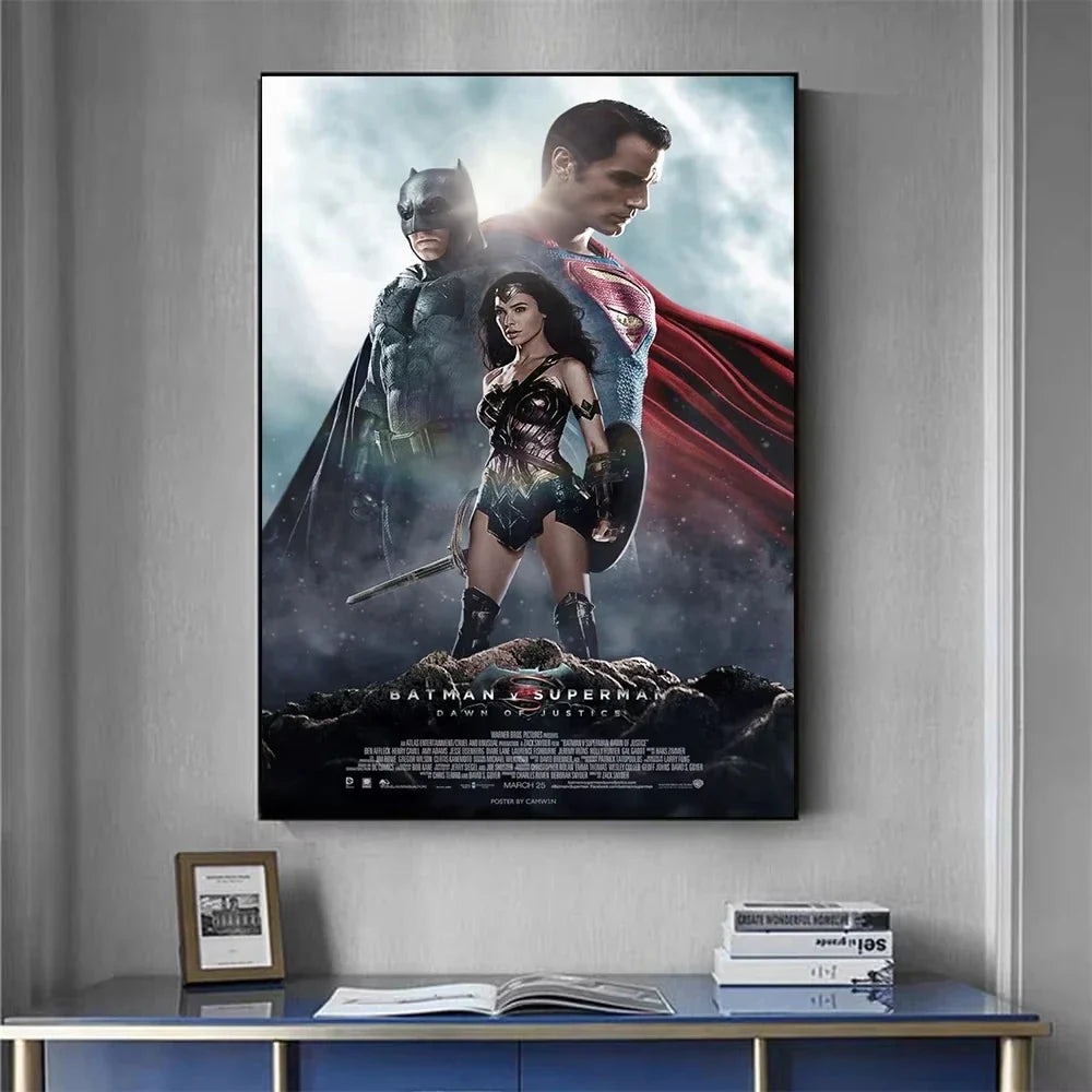 Superman And Batman Superhero Justice League DC Movie Prints Poster Canvas Painting Modern Wall Art For Living Room Home Decor