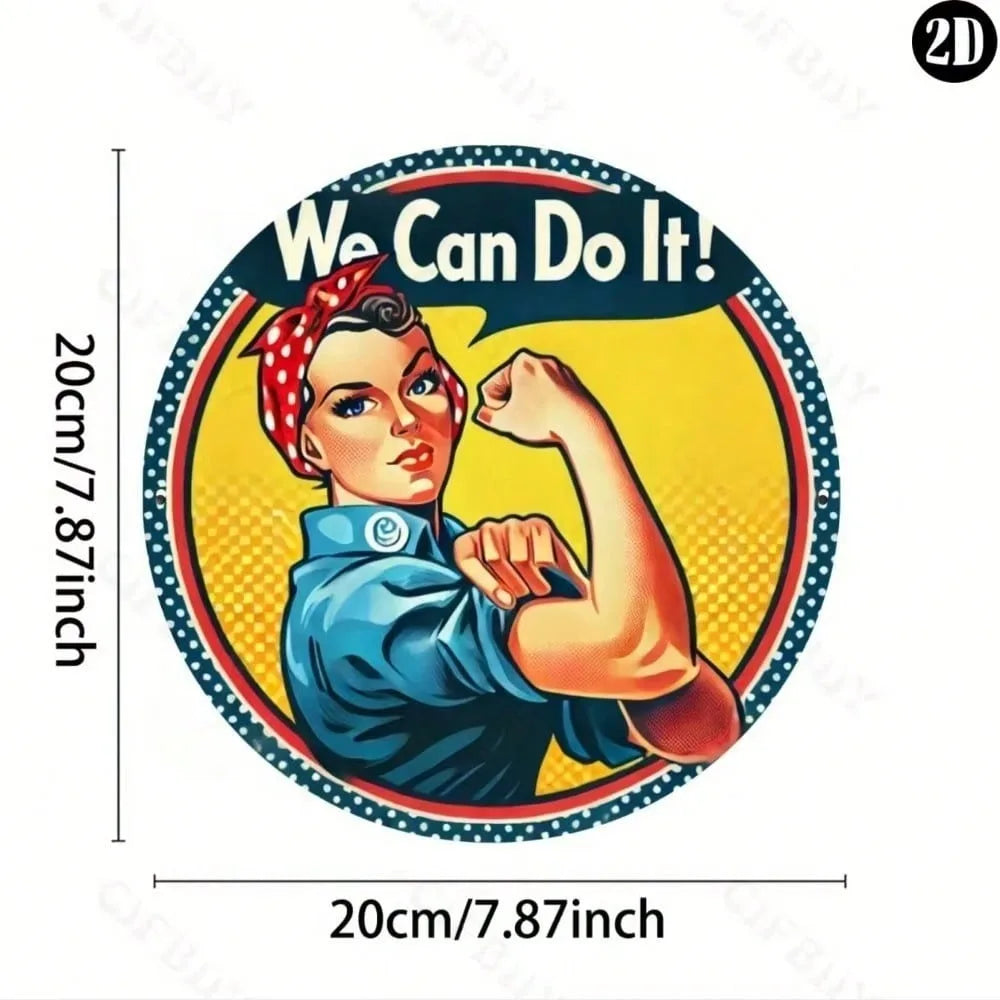 Rosie The Riveter Metal Sign 