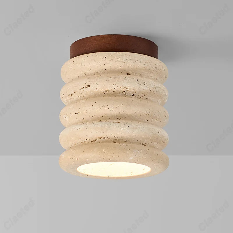 New European LED Yellow Cave Ceiling Lamp Cream Wind Corridor Porch Living Room Balcony Bedroom Lighting