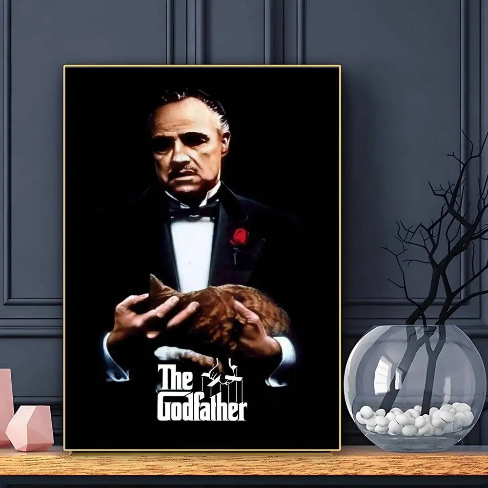 Movie The Godfather Poster HD Art Sticky Wall Waterproof Home Living Room Bar Decoration