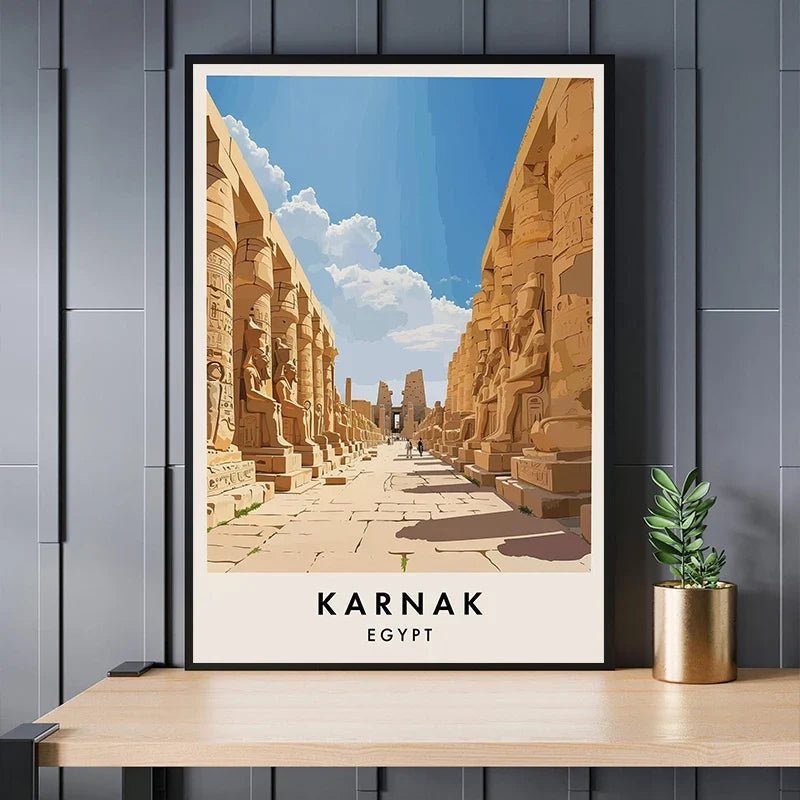 Africa Travel Art Seychelles Luxor Temple Karnak Poster City Landscape Poster Prints Asia Scenery Canvas Art Painting Home Decor