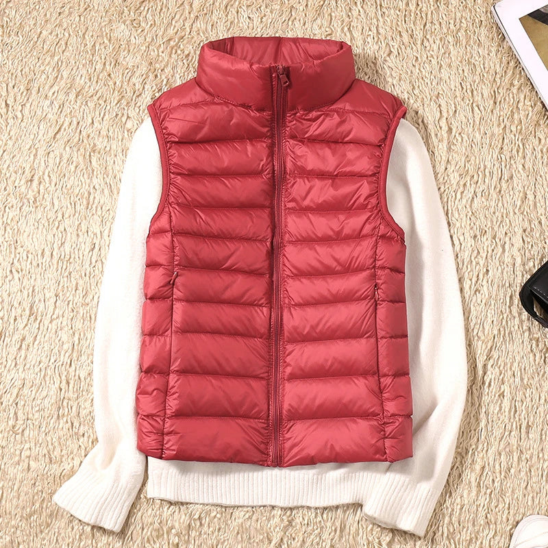 Women Vests 2023 New Autumn Winter Ultra Light Duck Down Vest Female Slim Sleeveless Jacket Windproof Warm Puffer Waistcoat