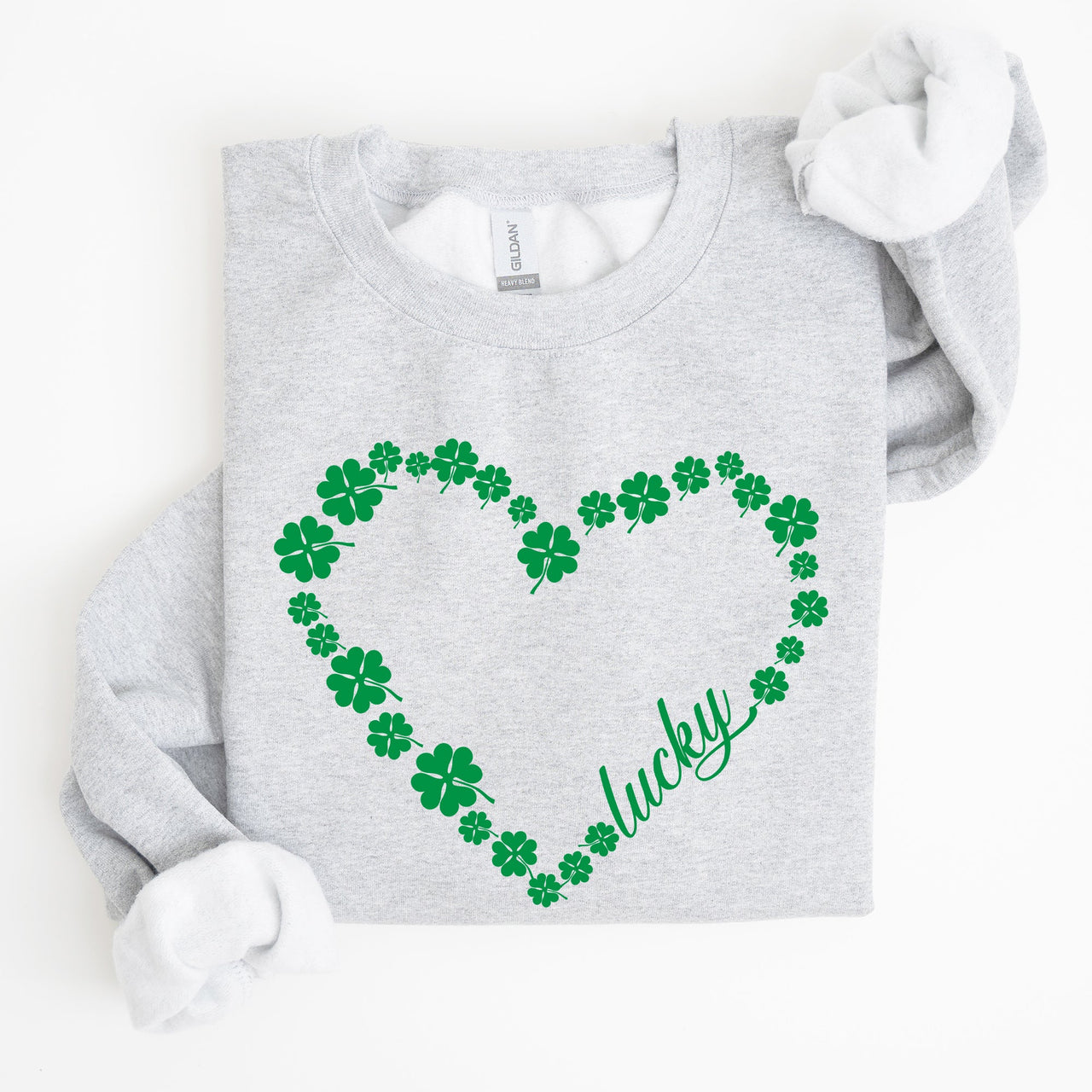 Shamrock Heart Lucky St. Patrick's Day Celebration Symbols Irish Pride Celtic Charm Sweatshirt