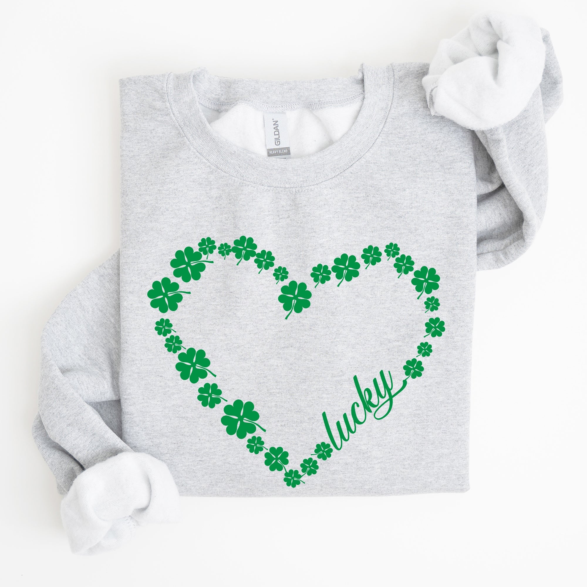 Shamrock Heart Lucky St. Patrick's Day Celebration Symbols Irish Pride Celtic Charm Sweatshirt