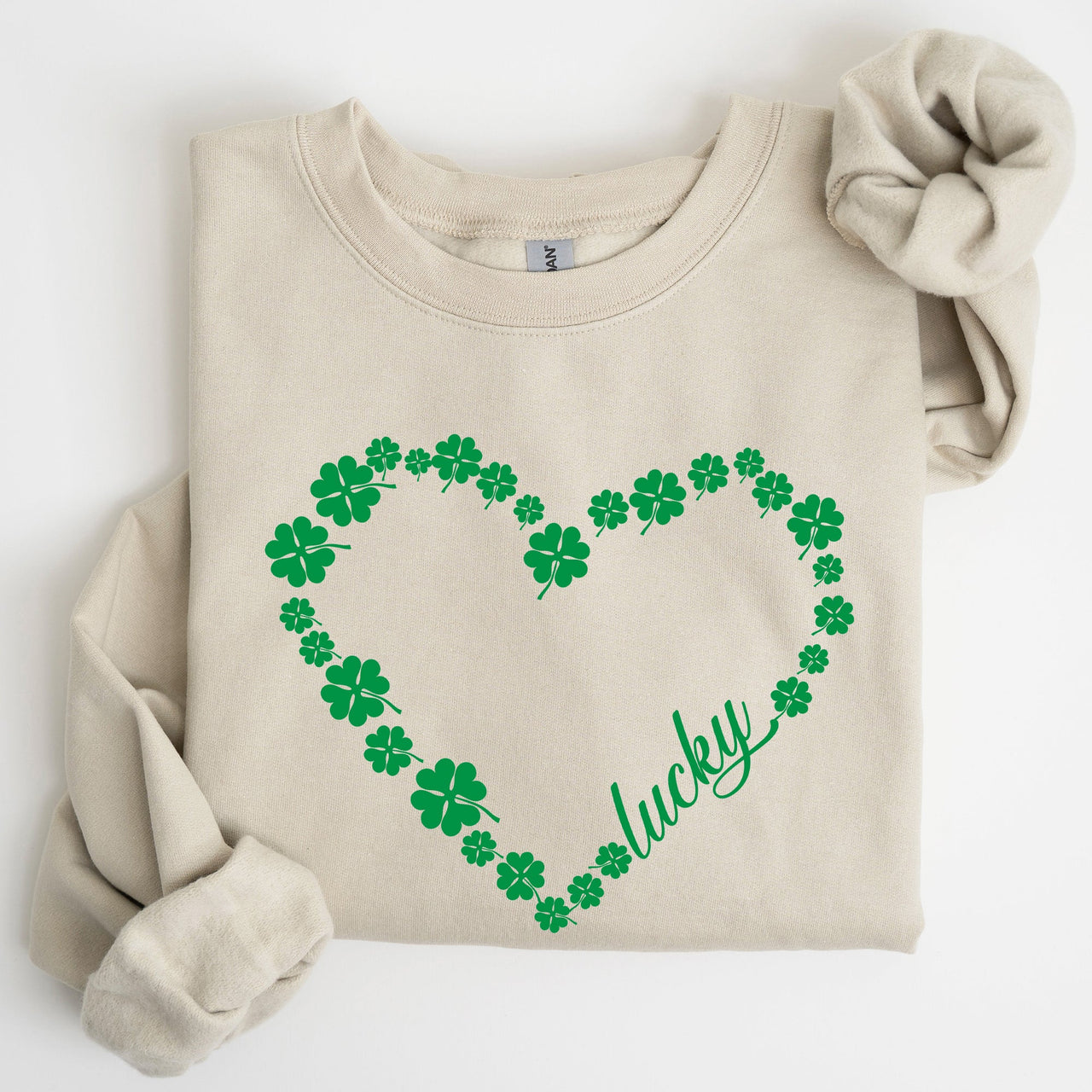 Shamrock Heart Lucky St. Patrick's Day Celebration Symbols Irish Pride Celtic Charm Sweatshirt