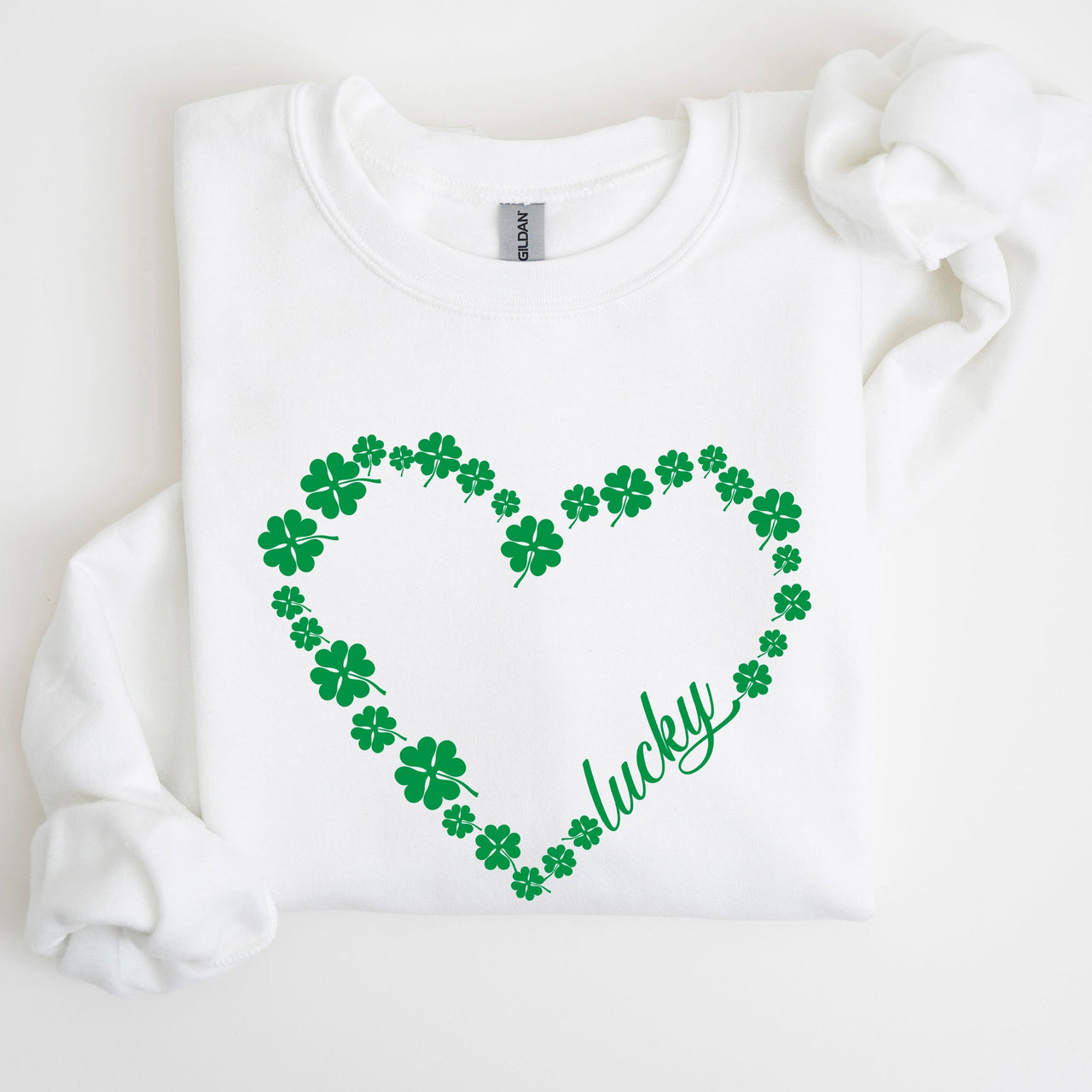 Shamrock Heart Lucky St. Patrick's Day Celebration Symbols Irish Pride Celtic Charm Sweatshirt