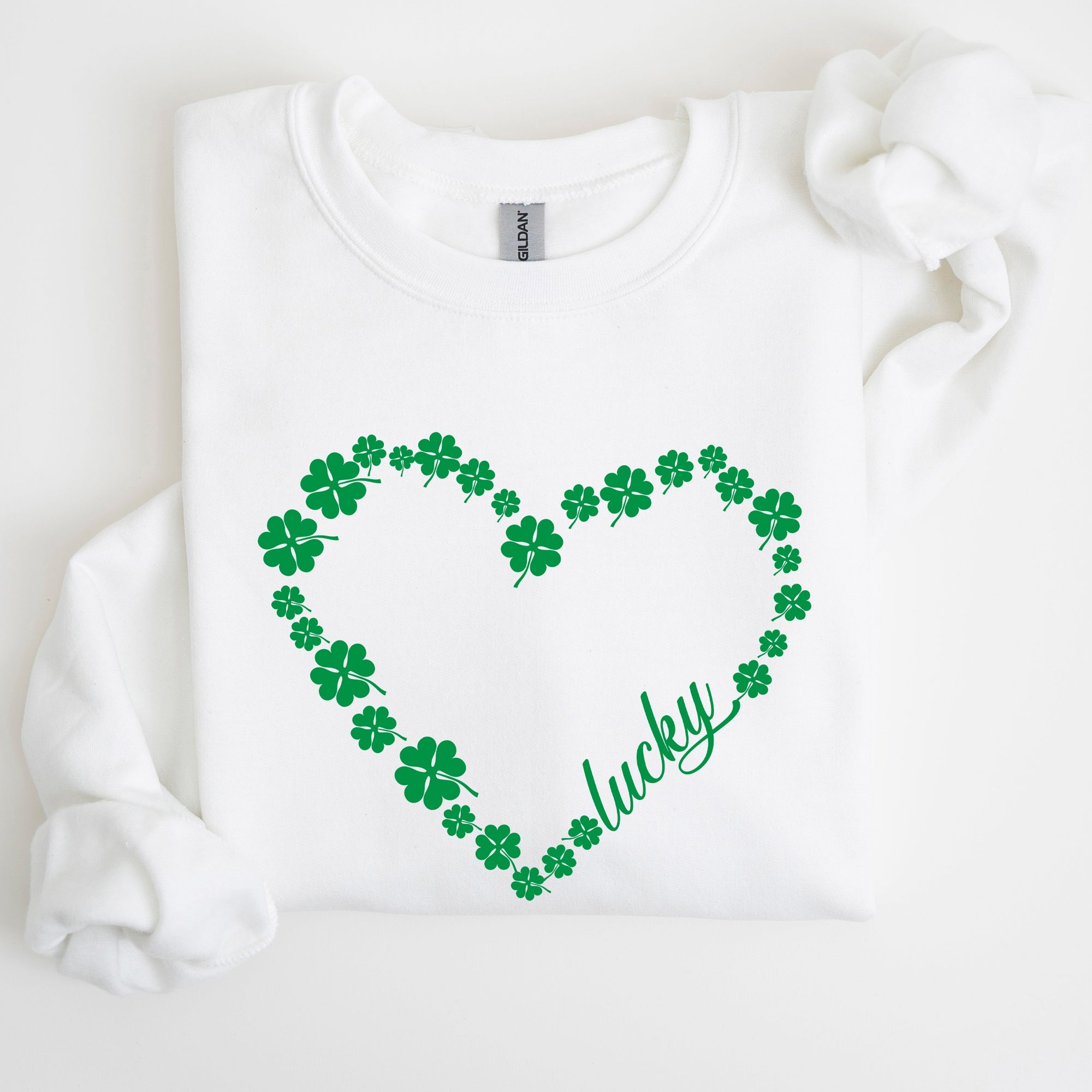 Shamrock Heart Lucky St. Patrick's Day Celebration Symbols Irish Pride Celtic Charm Sweatshirt