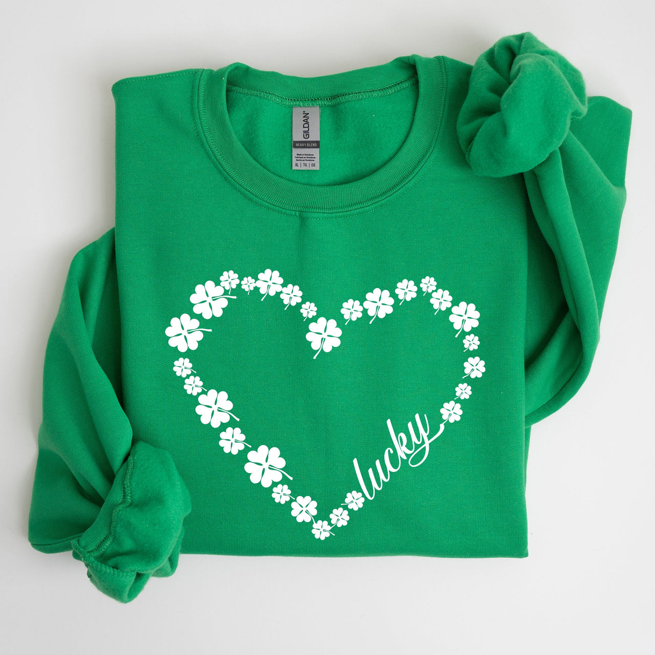 Shamrock Heart Lucky St. Patrick's Day Celebration Symbols Irish Pride Celtic Charm Sweatshirt