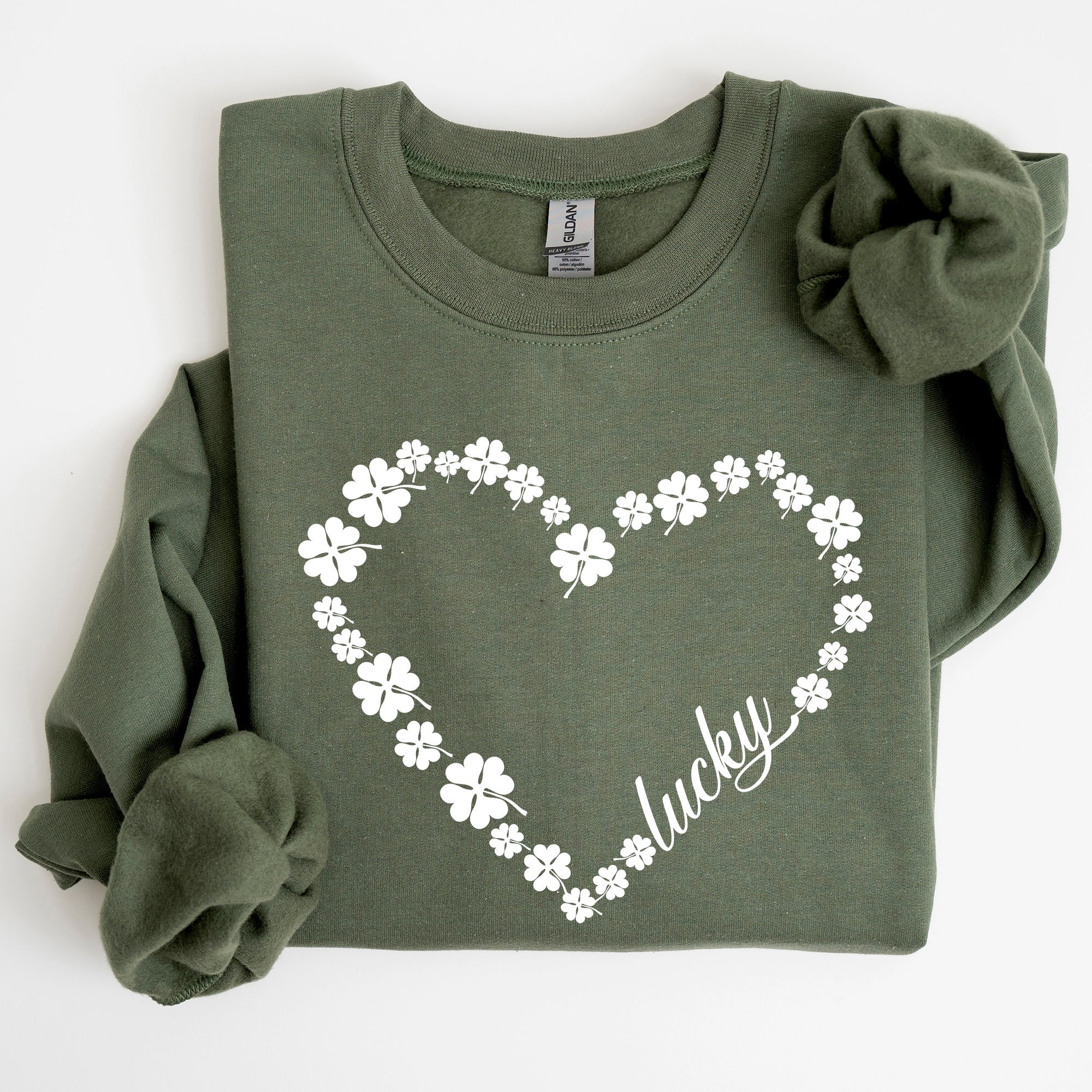Shamrock Heart Lucky St. Patrick's Day Celebration Symbols Irish Pride Celtic Charm Sweatshirt