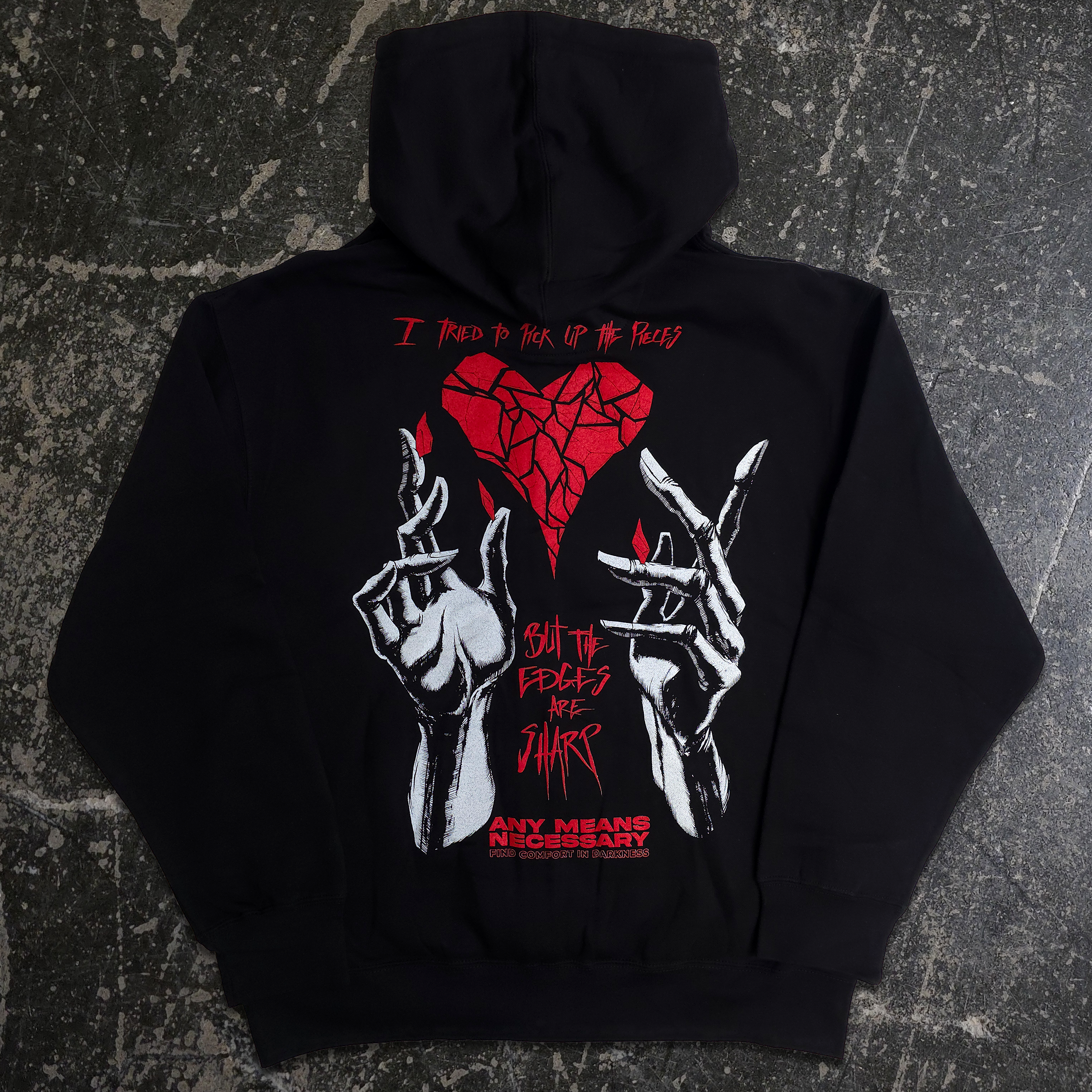 Sharp Edges Zip Up Hoodie Black