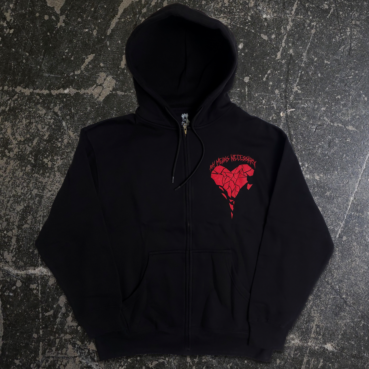 Sharp Edges Zip Up Hoodie Black