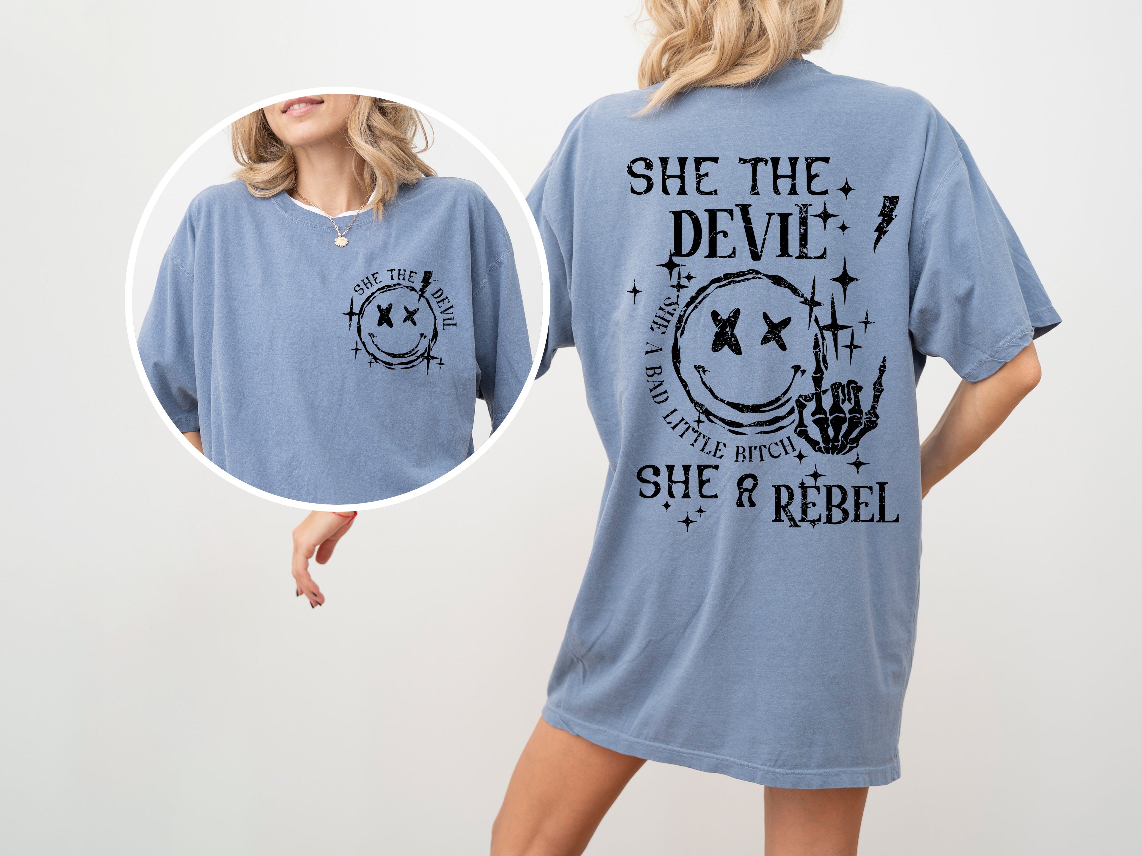 She The Devil, She A Rebel Song Hip Hop Rap Concert Lyrics Edition Comfort Colors Tee