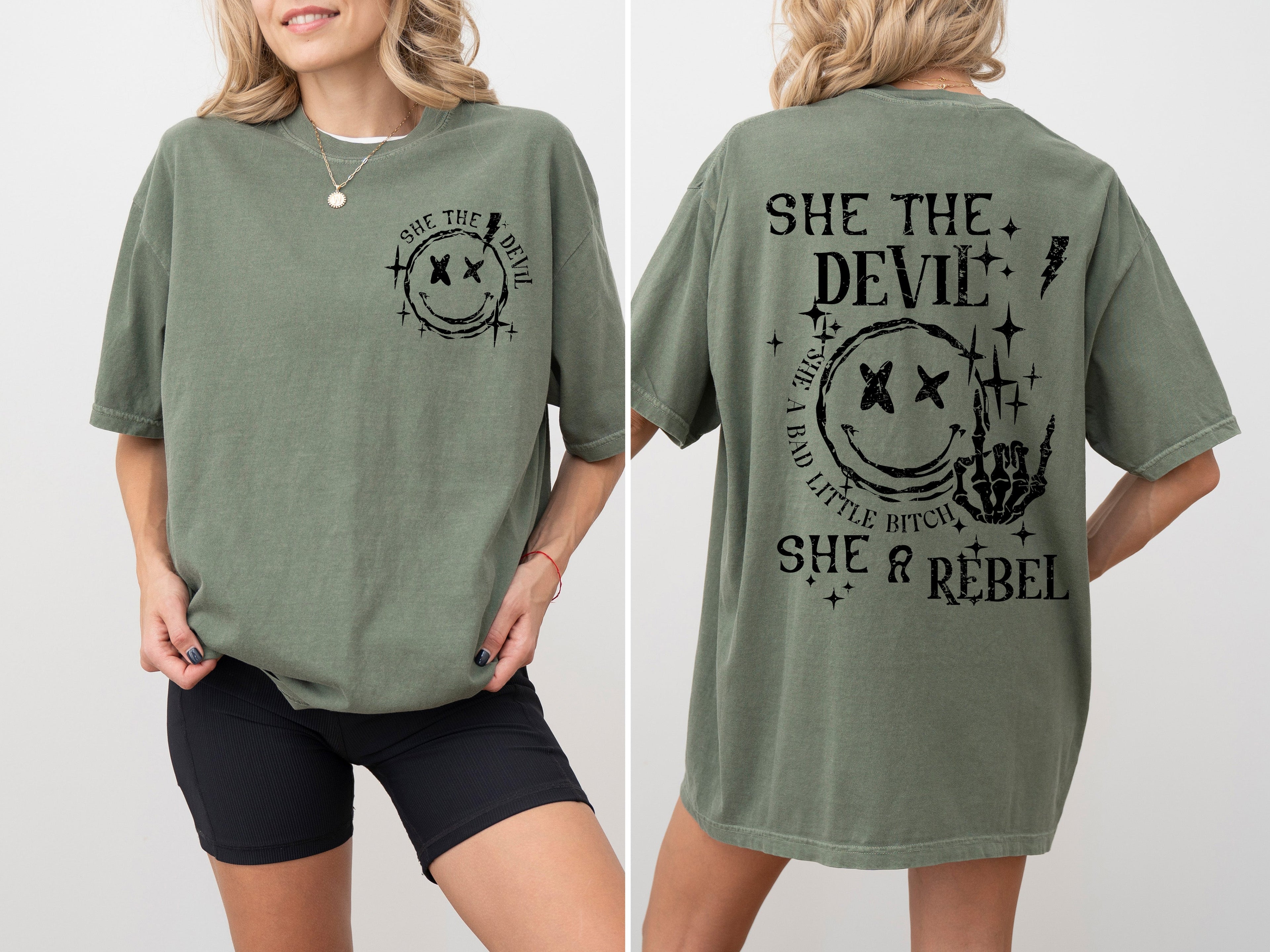 She The Devil, She A Rebel Song Hip Hop Rap Concert Lyrics Edition Comfort Colors Tee