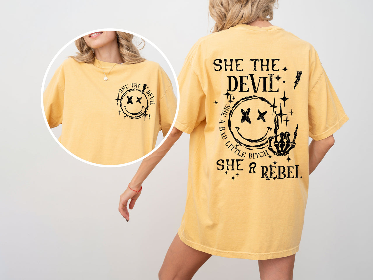 She The Devil, She A Rebel Song Hip Hop Rap Concert Lyrics Edition Comfort Colors Tee