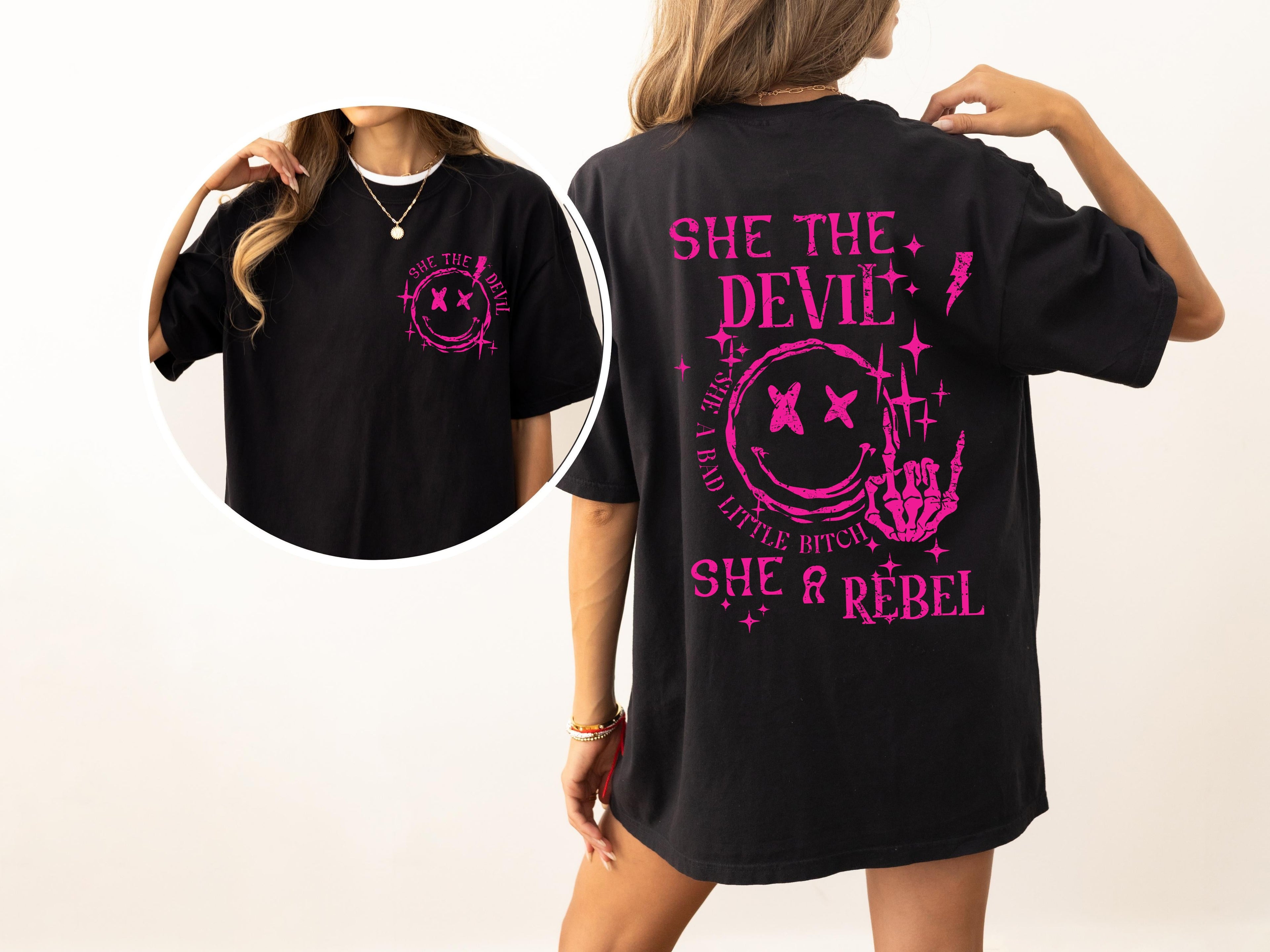 She The Devil, She A Rebel Song Hip Hop Rap Concert Lyrics Edition Comfort Colors Tee