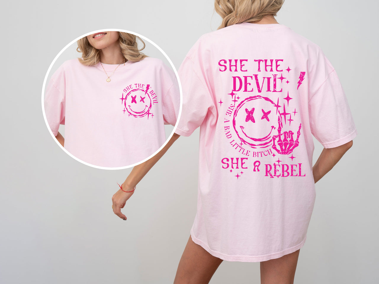 She The Devil, She A Rebel Song Hip Hop Rap Concert Lyrics Edition Comfort Colors Tee